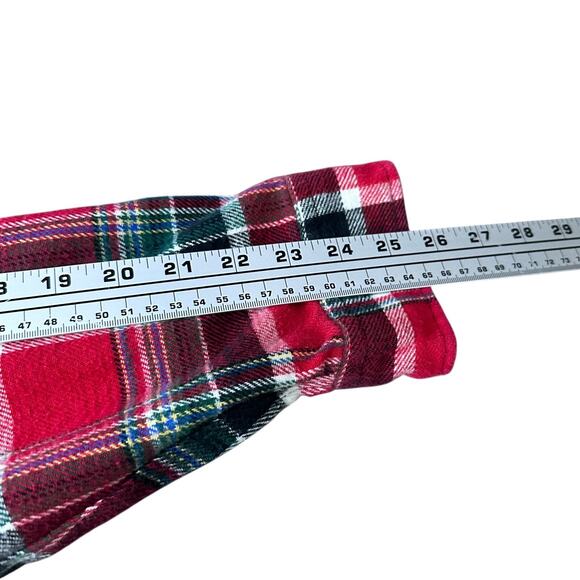 Polo Ralph Lauren Flannel Shirt Men's Large Red Plaid Cotton 2 Pockets Button Up - Picture 10 of 12